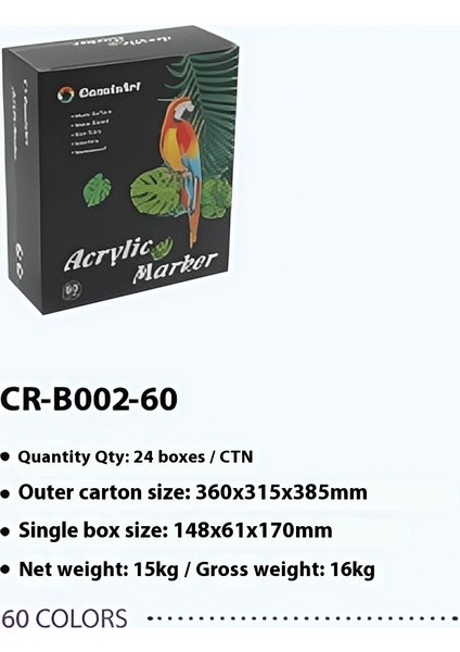 Çift Uçlu Akrilik Markör Seti 60 Renk｜hızlı Kuruyan ve Su Geçirmez/katmanlanabilir/çok Yüzeyli」. (Yurt Dışından) fiyatları