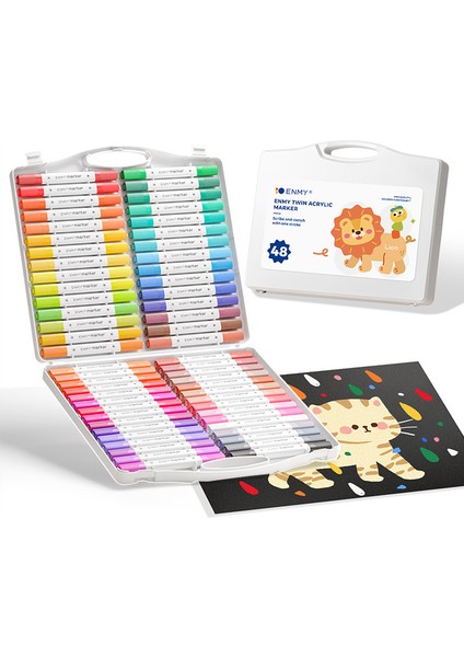 Enmy Çift Uçlu Akrilik Markör 60 Renk Profesyonel Sınıf Katlanabilir Fırçalar｜su Bazlı ve Yıkanabilir｜öğrenci Için Güvenli ve Toksik Olmayan (Yurt Dışından) fırsatları