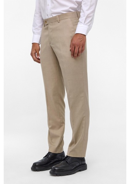 Bej Regular Armürlü Pantolon modelleri