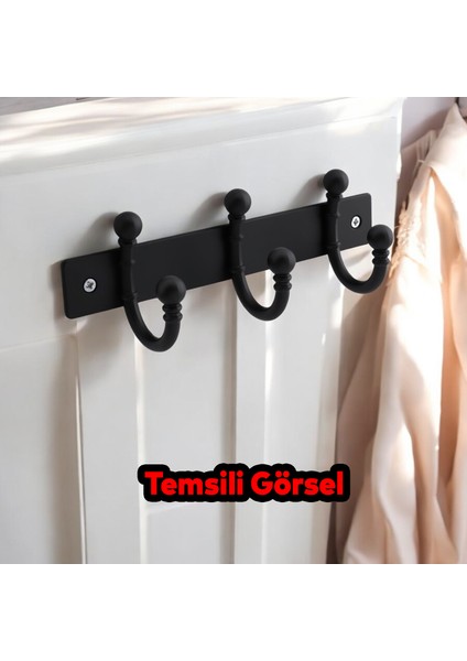 Metal Askı Siyah 3'lü Birleşik Askı Vestiyer Duvar Monteli Dolap Askılığı Vidalı Elbise Asma 1 Adet modelleri