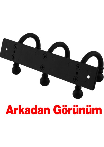 Metal Askı Siyah 3'lü Birleşik Askı Vestiyer Duvar Monteli Dolap Askılığı Vidalı Elbise Asma 1 Adet fırsatları