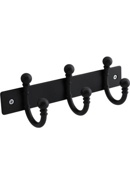 Metal Askı Siyah 3'lü Birleşik Askı Vestiyer Duvar Monteli Dolap Askılığı Vidalı Elbise Asma 1 Adet indirimleri