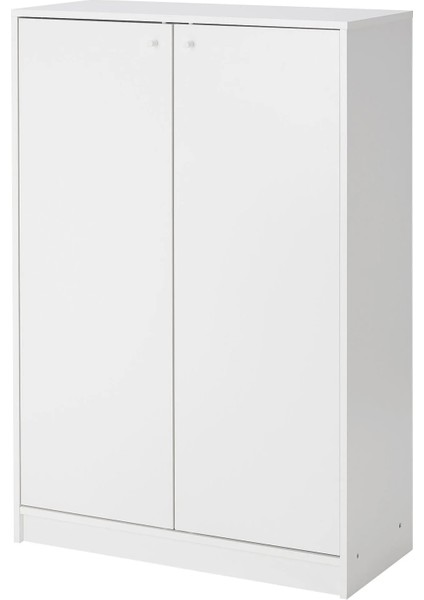 Kleppstad Ayakkabı Dolabı Beyaz 80 x 35 x 117 cm Kapaklı Geniş Depolamalı