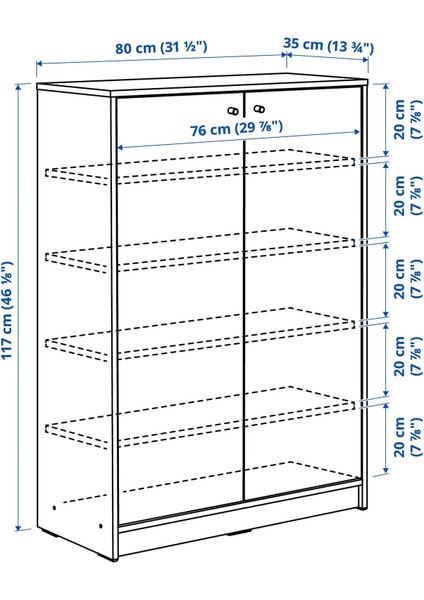 Kleppstad Ayakkabı Dolabı Beyaz 80 x 35 x 117 cm Kapaklı Geniş Depolamalı indirimleri