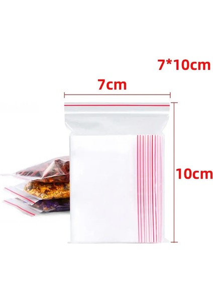 200/100PCS Kalınlaştırıcı Fermuarlı Mühürlü Torbaküçük Mücevherler Için Temiz Plastik Depolama Torbası Yeniden Kaldırılabilir Fermuarsızdırmazlık Torbası Rengi: 7X10CM/BEDEN: 100 Adet (Yurt Dışından)