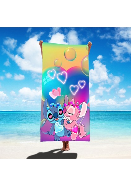 Stitch Özelleştirilmiş Büyük Boy Stitch Plaj Havlusu Çocuk Yetişkin Yüzme Havlusu (Yurt Dışından)