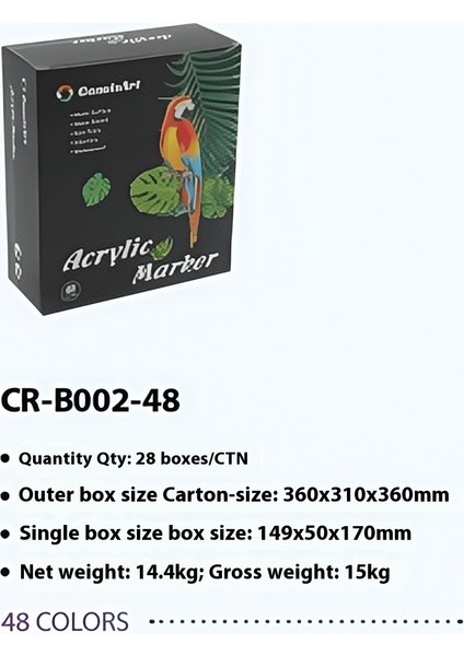 Çift Uçlu Akrilik Markör Seti 48 Renk｜hızlı Kuruyan ve Su Geçirmez/katmanlanabilir/çok Yüzeyli」. (Yurt Dışından) fırsatları