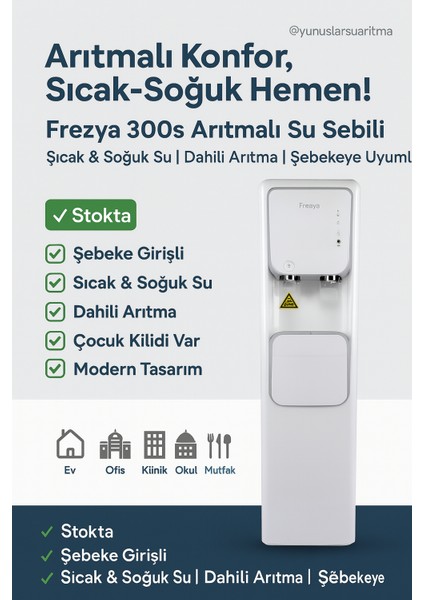 Frezya 300 S Tam Boy Su Arıtma Sebili