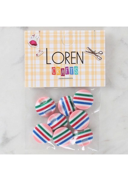 Crafts 8'li Desenli Düğme - 1103