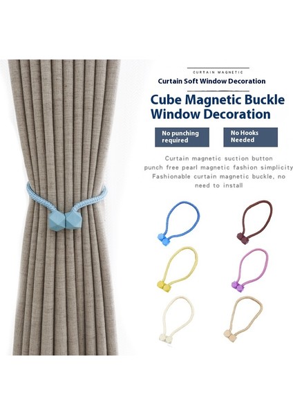 Rubik Küpü Manyetik Çift Paketli Basit Perde Tokası Kravat Ipi Aksesuarları Perde Kravat Bandı Dekorasyonu (Yurt Dışından) fiyatları