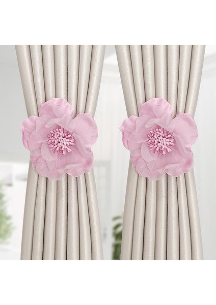 Manyetik Perde Tiebacks Çiçekli Dekoratif Tiebacks Yatak Perdesi Toplama (Yurt Dışından)