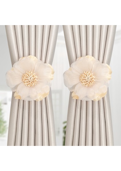 Manyetik Perde Tiebacks Çiçekli Dekoratif Tiebacks Yatak Perdesi Toplama (Yurt Dışından)