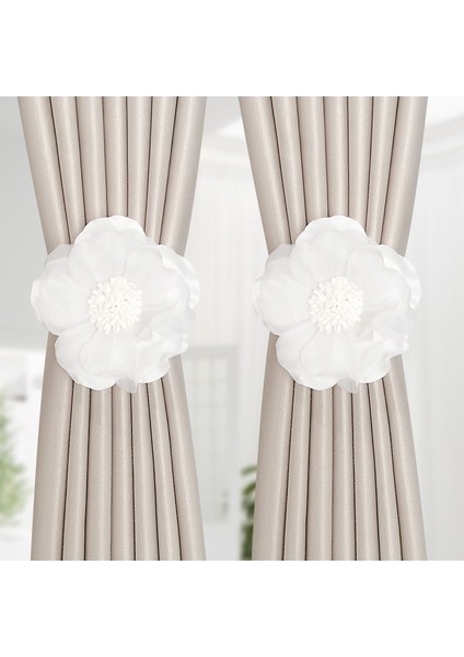 Manyetik Perde Tiebacks Çiçekli Dekoratif Tiebacks Yatak Perdesi Toplama (Yurt Dışından)