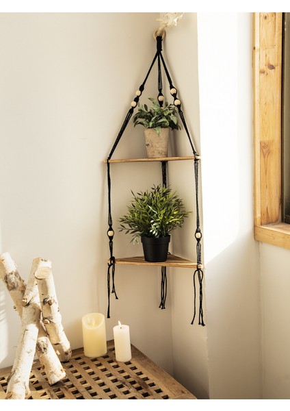 El Yapımı Dokuma Çift Katmanlı Üçgen Tahta Süs Duvar Dekorasyonu Ev El Sanatları Dekorasyon (Yurt Dışından)