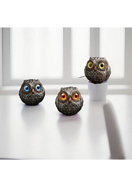 Baykuş Reçine El Sanatları Ev Veranda Bahçe Dekorasyonu Sevimli El Yapımı Masaüstü Küçük Süs (Yurt Dışından)