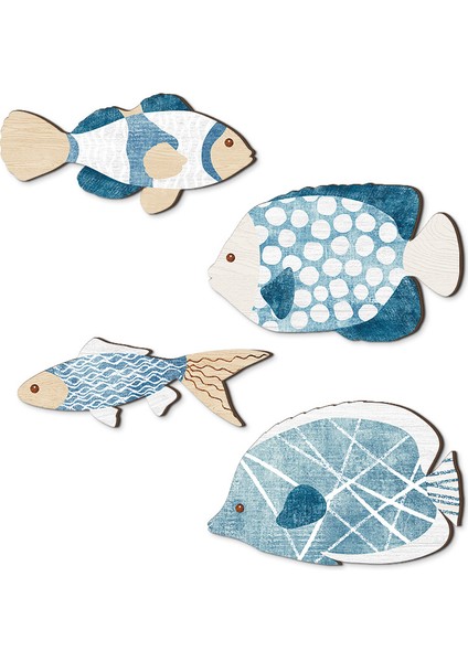 Iskandinav Banyo Duvar Dekor Seti Kıyı Deniz Dekoratif Asma Deniz Balığı Duvar Asma (Yurt Dışından)