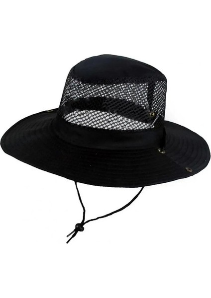 Yazlık Katlanabilir Bağlamalı Fileli Balıkçı Avcı Safari Fötr Fötür Şapka Lacivert (Yurt Dışından) fiyatları