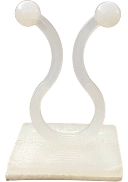 50 Adet Yapışkanlı Bitki Tırmanma Klipsi (Beyaz)