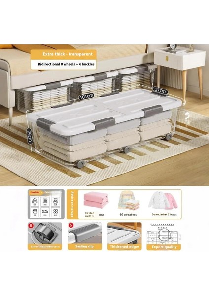 Storage Magic Yatak Altı Düzenleyici Toz Sızdırmaz Saklama Kutuları (Yurt Dışından)