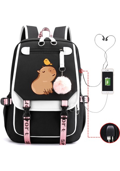 Sıcak Satış Capya Capya Sevimli USB Portu Çok Fonksiyonlu Eğlence Seyahat Sırt Çantaları (Yurt Dışından)