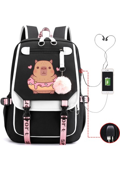 Sıcak Satış Capya Capya Sevimli USB Portu Çok Fonksiyonlu Eğlence Seyahat Sırt Çantaları (Yurt Dışından)