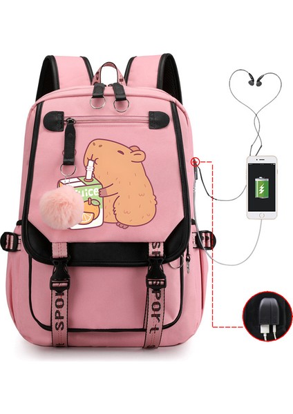 Sıcak Satış Capya Capya Sevimli USB Portu Çok Fonksiyonlu Eğlence Seyahat Sırt Çantaları (Yurt Dışından)