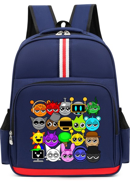 Karikatür Çocuk Omuz Çantası Küçük Öğrencilerle Erkek ve Kadınların Kampüs Trendi Büyük Kapasiteli Okul Çantası (Yurt Dışından)