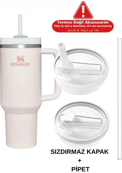 Quencher 40 Oz Uyumlu Pipetli Termos Sızdırmaz Kapak Seti –