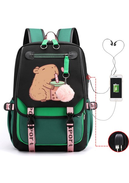 Sıcak Satış Capya Capya Sevimli USB Portu Çok Fonksiyonlu Eğlence Seyahat Sırt Çantaları (Yurt Dışından)