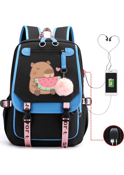 Sıcak Satış Capya Capya Sevimli USB Portu Çok Fonksiyonlu Eğlence Seyahat Sırt Çantaları (Yurt Dışından)