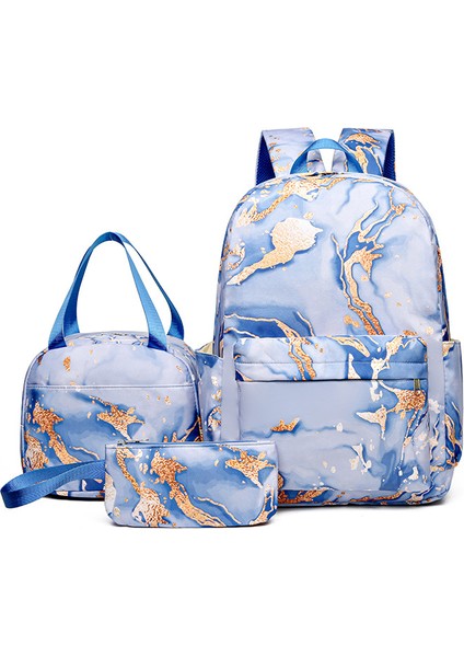 Üç Set Okul Çantası Öğrenci Omuz Çantası Kadın 2024 Yeni Büyük Kapasiteli Oxford Ilkokul Ortaokul Lise Öğrencileri Okul Çantası (Yurt Dışından)