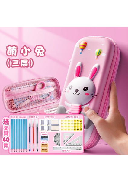 Karikatür Üç Boyutlu 3D Kırtasiye Kutusu Yüksek Değerli Büyük Kapasiteli Kalem Çantası Ilkokul Öğrencileri Uzay Astronot Kalem Kutusu (Yurt Dışından)