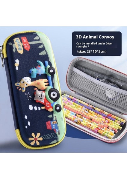 25 Yeni 3D Çift Katmanlı Kalem Kutusu Ilkokul Öğrencileri Büyük Kapasiteli Erkek ve Kadın Çocuk Kırtasiye Çantası Kalem Kutusu Kırtasiye Kutusu Depolama (Yurt Dışından)
