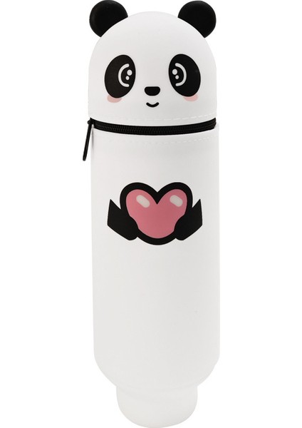 Karikatür Silikon Geri Çekilebilir Kalem Tutucu Kalem Çantası Büyük Kapasiteli Öğrenci Kalem Kırtasiye Saklama Kutusu Sevimli Hayvan Zip Çanta Alt (Yurt Dışından)