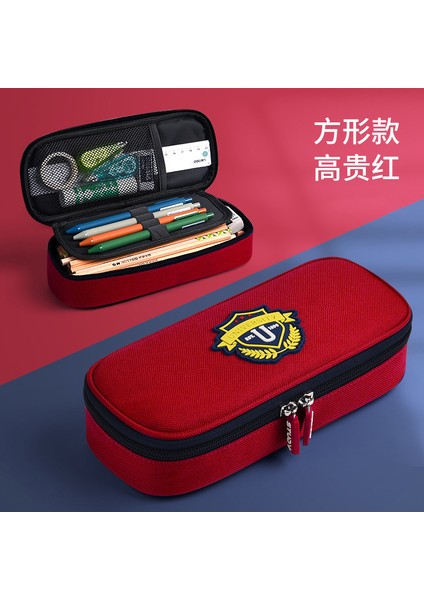 Ingiliz Tarzı Kalem Çantası Çok Fonksiyonlu Kırtasiye Kutusu Ilkokul Öğrencileri Taşınabilir Çok Katmanlı Büyük Kapasiteli Süper Serin Kalem Çantası (Yurt Dışından)