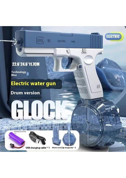 Elektrikli Glock Su Tabancası Çocuk Oyuncakları Yüksek Kapasiteli Sürekli Püskürtme Su Tabancası Plaj (Yurt Dışından)