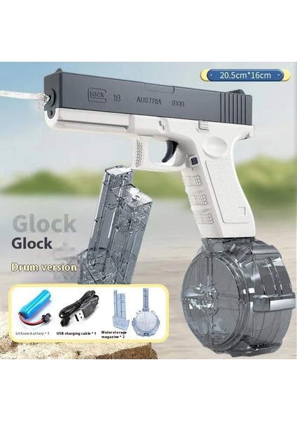 Elektrikli Glock Su Tabancası Çocuk Oyuncakları Yüksek Kapasiteli Sürekli Püskürtme Su Tabancası Plaj (Yurt Dışından)