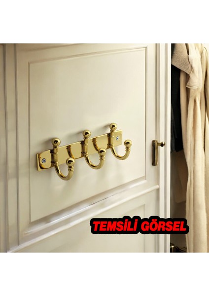 Metal 3'lü Askı Birleşik Vestiyer Duvar Monteli Askı Dolap Askılığı Vidalı Gold Elbise Askısı 1 Adet fırsatları