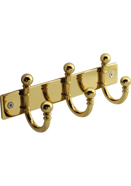 Metal 3'lü Askı Birleşik Vestiyer Duvar Monteli Askı Dolap Askılığı Vidalı Gold Elbise Askısı 1 Adet indirimleri