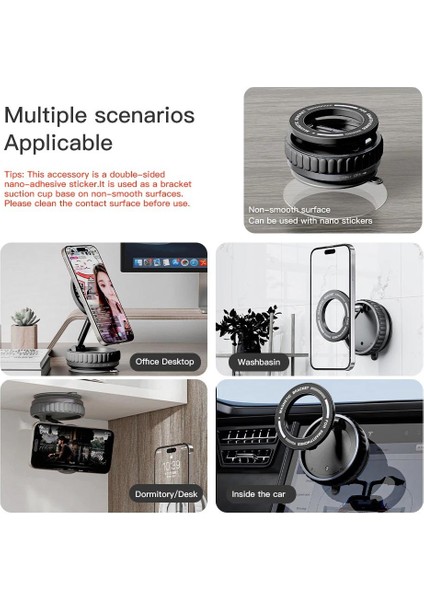 GA40 Mag-Safe Ultra Sağlam Vakumlu Mini Araç Telefon Tutucu Ev Spor Salonu Fayans Ayna indirimleri