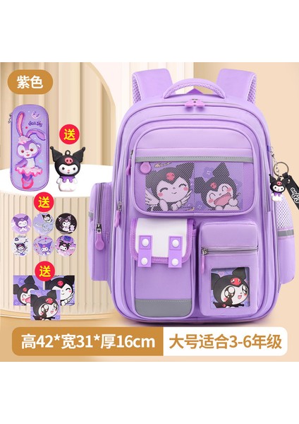 Kızlar Azaltılmış Yük Omurga Koruma Okul Çantası 1-6 Sınıflar Büyük Kapasiteli Çocuklar Karikatür (Yurt Dışından)