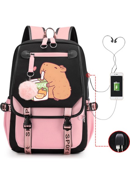Sıcak Satış Capya Capya Sevimli USB Portu Çok Fonksiyonlu Eğlence Seyahat Sırt Çantaları (Yurt Dışından)