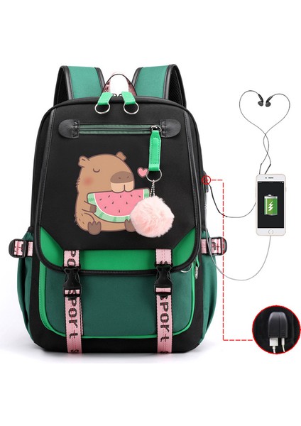 Sıcak Satış Capya Capya Sevimli USB Portu Çok Fonksiyonlu Eğlence Seyahat Sırt Çantaları (Yurt Dışından)