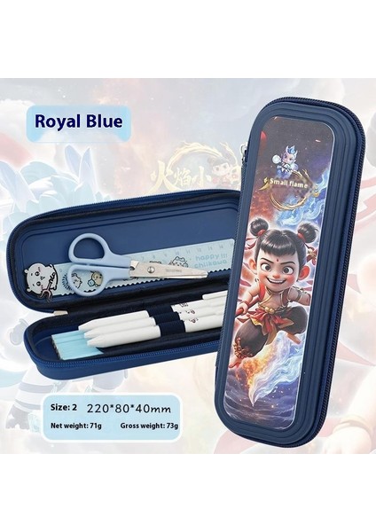 Çocuk Karikatür Kırtasiye Kutusu Büyük Kapasiteli Su Geçirmez Kalem Çantası Çok Fonksiyonlu Ilkokul Öğrencileri Çift Plastik Kalem Kutusu (Yurt Dışından)