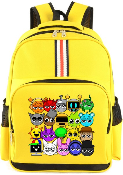 Karikatür Çocuk Omuz Çantası Küçük Öğrencilerle Erkek ve Kadınların Kampüs Trendi Büyük Kapasiteli Okul Çantası (Yurt Dışından)