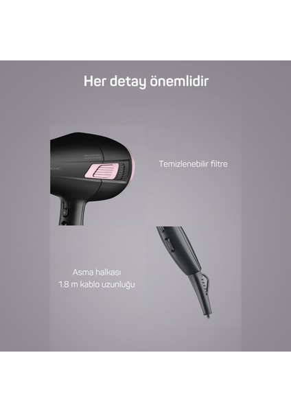 AR5098 Saloncare Profesyonel Saç Kurutma Makinesi - Siyah - 2200 Watt indirimleri