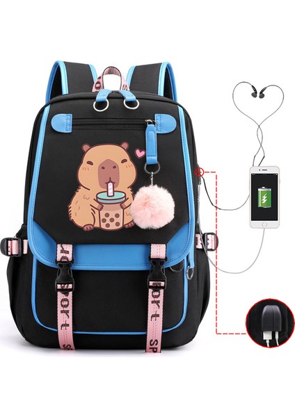 Sıcak Satış Capya Capya Sevimli USB Portu Çok Fonksiyonlu Eğlence Seyahat Sırt Çantaları (Yurt Dışından)