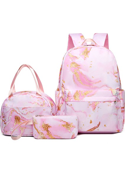 Üç Set Okul Çantası Öğrenci Omuz Çantası Kadın 2024 Yeni Büyük Kapasiteli Oxford Ilkokul Ortaokul Lise Öğrencileri Okul Çantası (Yurt Dışından)