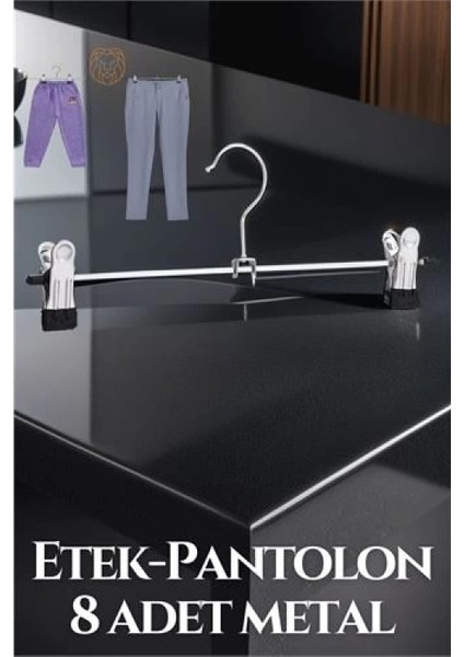 Metal Etek Pantolon Askısı - Mandallı Etek Askısı Pantolon Askısı 8 Adet