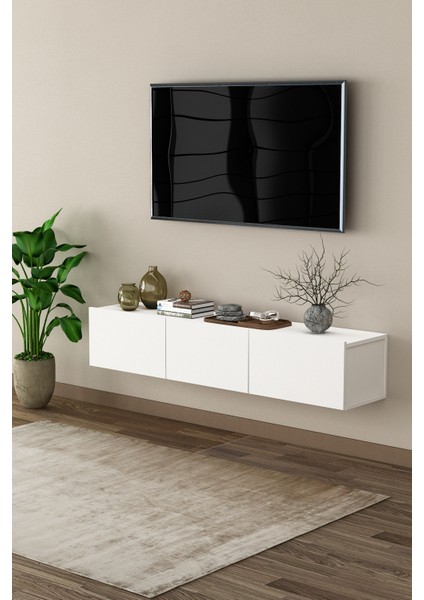 %100 Mdflam Tv Ünitesi Tv Sehpası Duvara Monte T-27